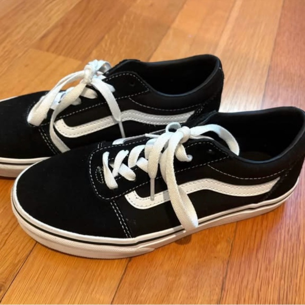 Vans Kids Black and White Shoes